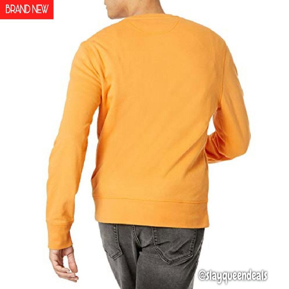 Men's Lightweight Fleece French Terry Crewneck Sweatshirt Regular Fit - Picture 3 of 7